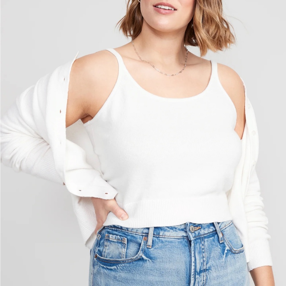 NWT Old Navy Cozy Cropped Sweater Tank Top for Women Size Large